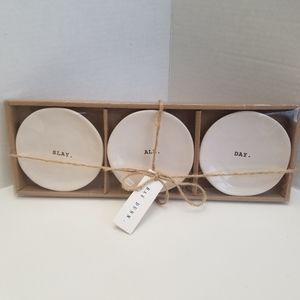 Rae Dunn SLAY ALL DAY Dessert Dish Plates 4.5" Gift Set New